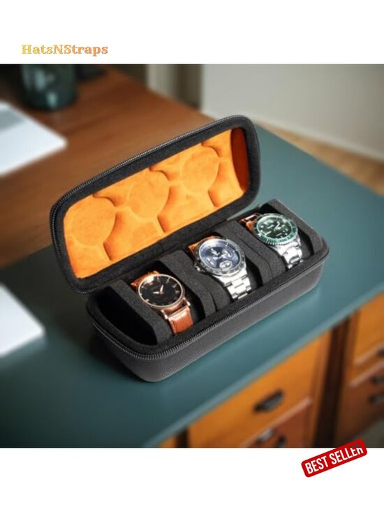 Hard Watch Case Travel Organizer for Men Women Microfiber Lining 3 Slots main image 4